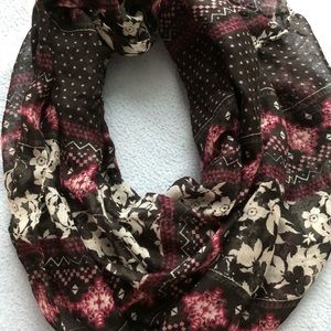 Black floral infinite scarf